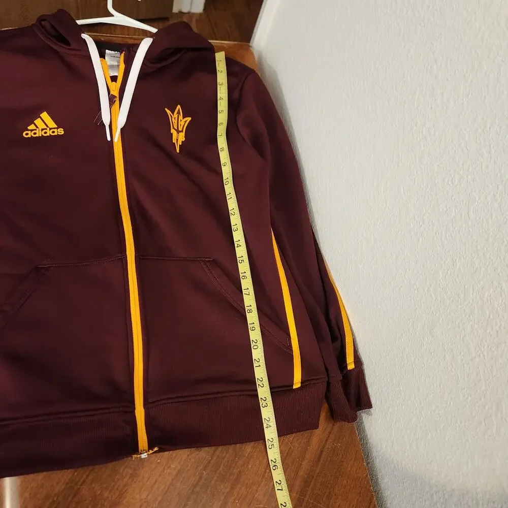 ASU Sun Devils Adidas Fleece Track Jacket Mens Medium